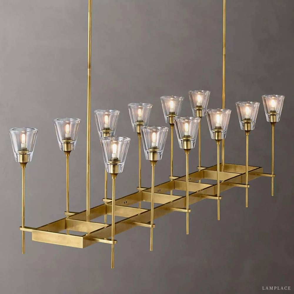 Torche Sculpted Glow Rectangular Chandelier 54"