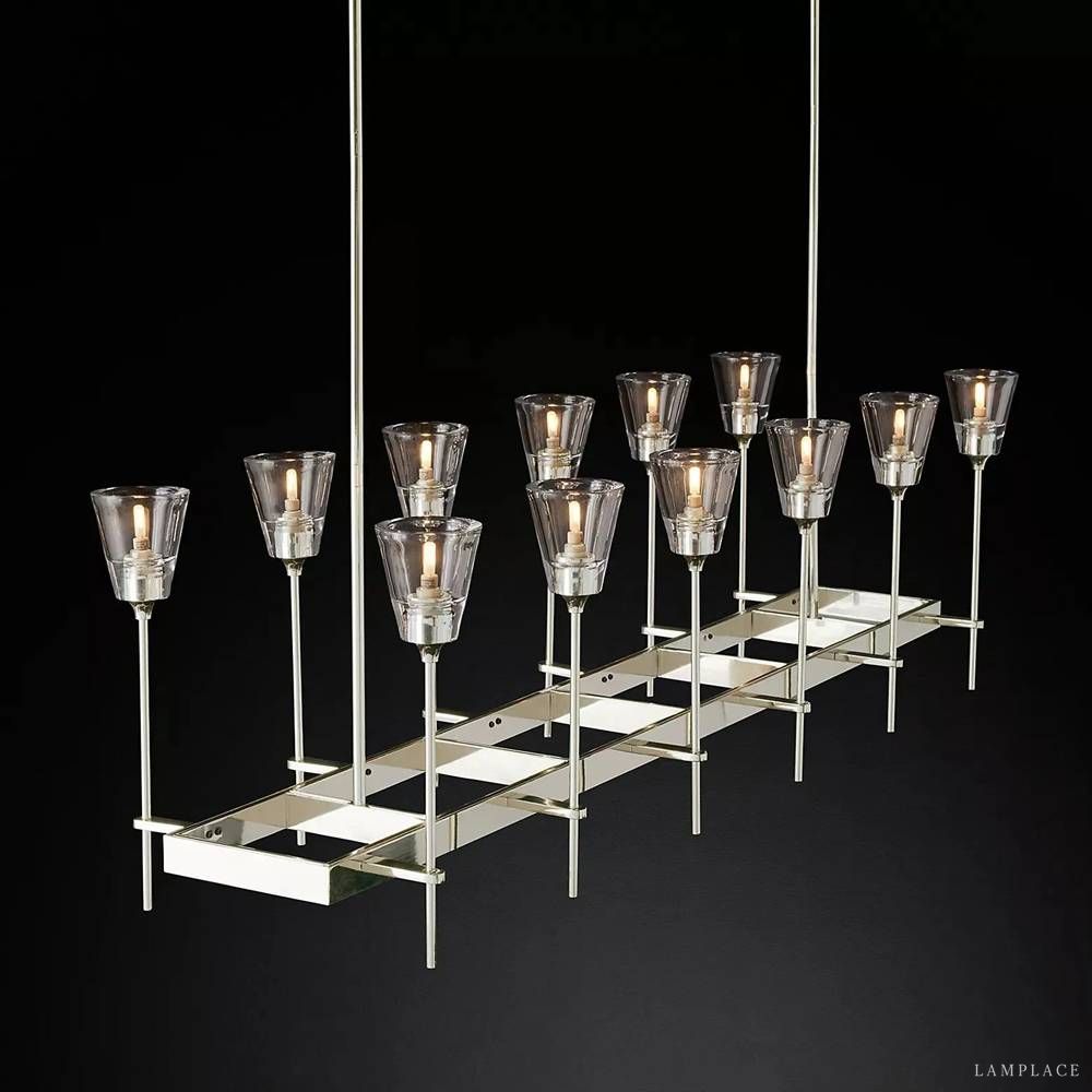 Torche Sculpted Glow Rectangular Chandelier 54"