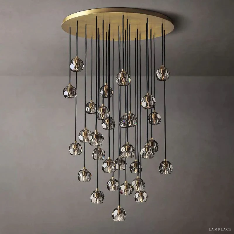 Boule De Radiant Crystal Cluster Chandelier 40"