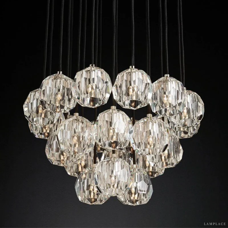 Boule De Radiant Crystal Cluster Chandelier 24"