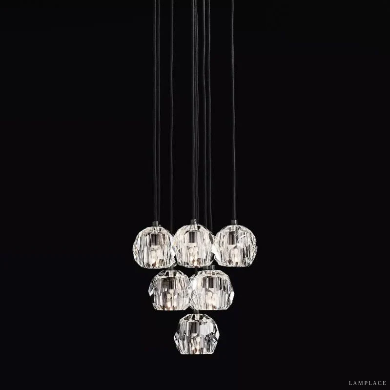 Boule De Radiant Crystal Cluster Chandelier 14"