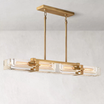 Savile Crystal Block Linear Chandelier 48"