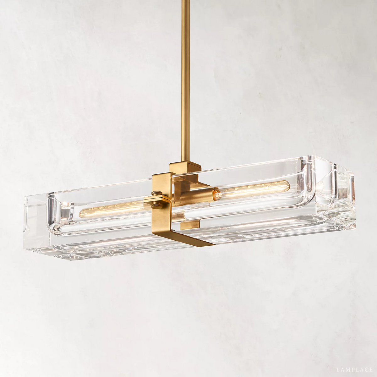 Savile Crystal Block Linear Chandelier 24"