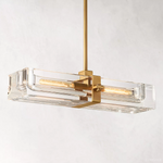 Savile Crystal Block Linear Chandelier 24"