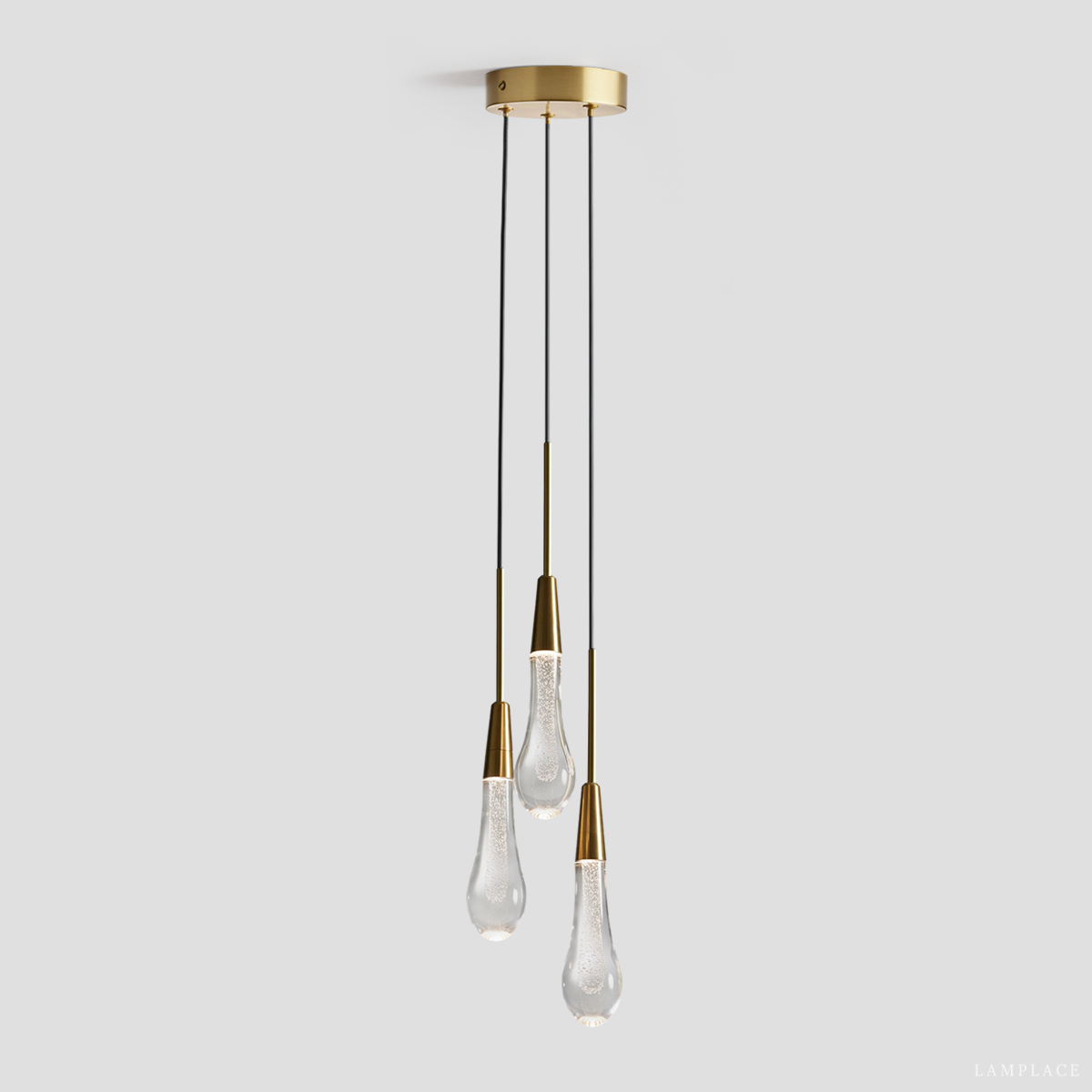 Soltaire Raindrop Crystal Cluster Pendant Light
