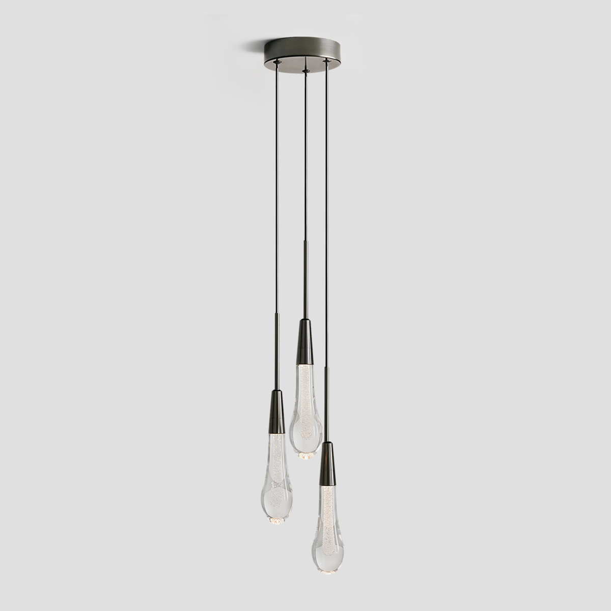 Soltaire Raindrop Glass Cluster Pendant Light