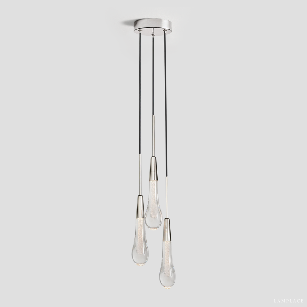 Soltaire Raindrop Crystal Cluster Pendant Light