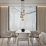 Rain Aura Glass Round Chandelier 8"