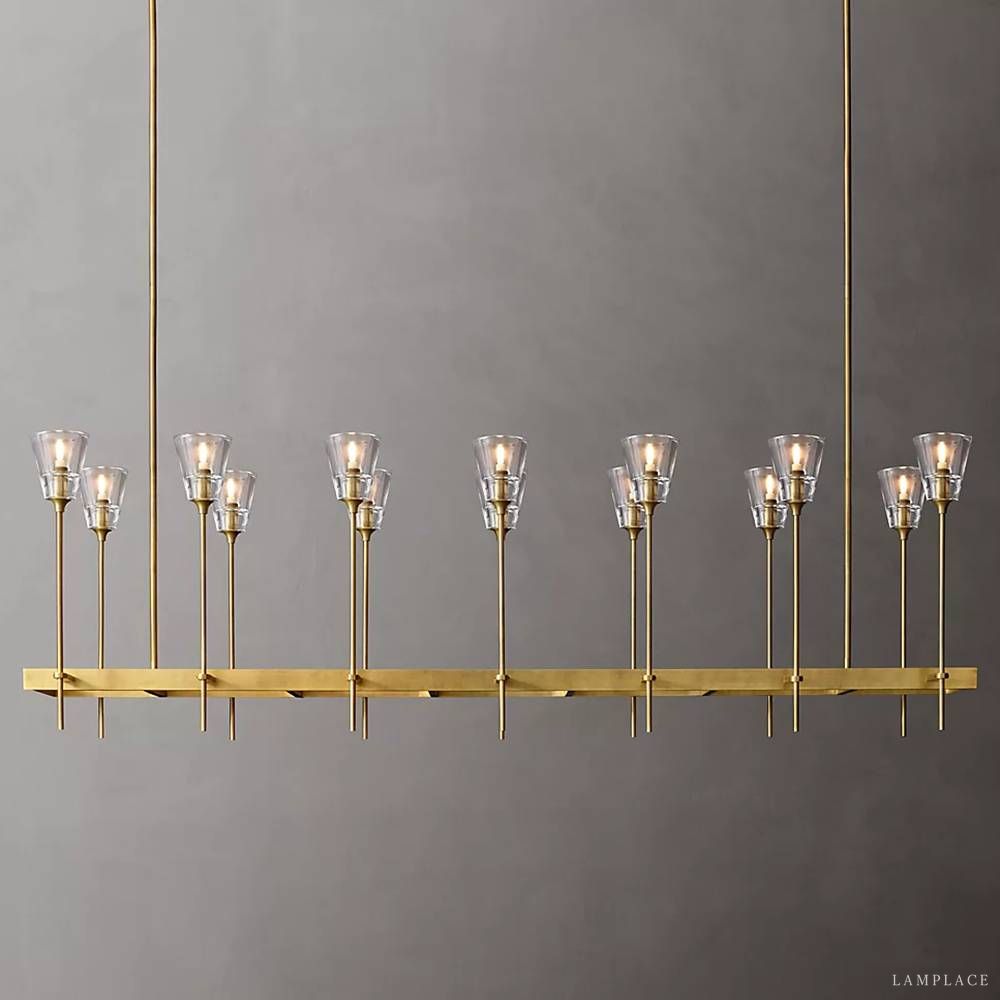 Torche Sculpted Glow Rectangular Chandelier 67"