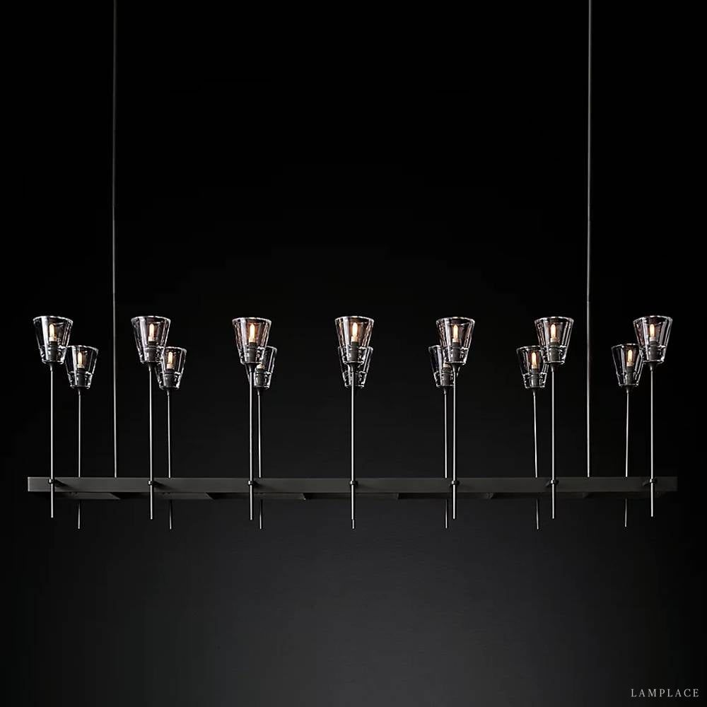 Torche Sculpted Glow Rectangular Chandelier 67"