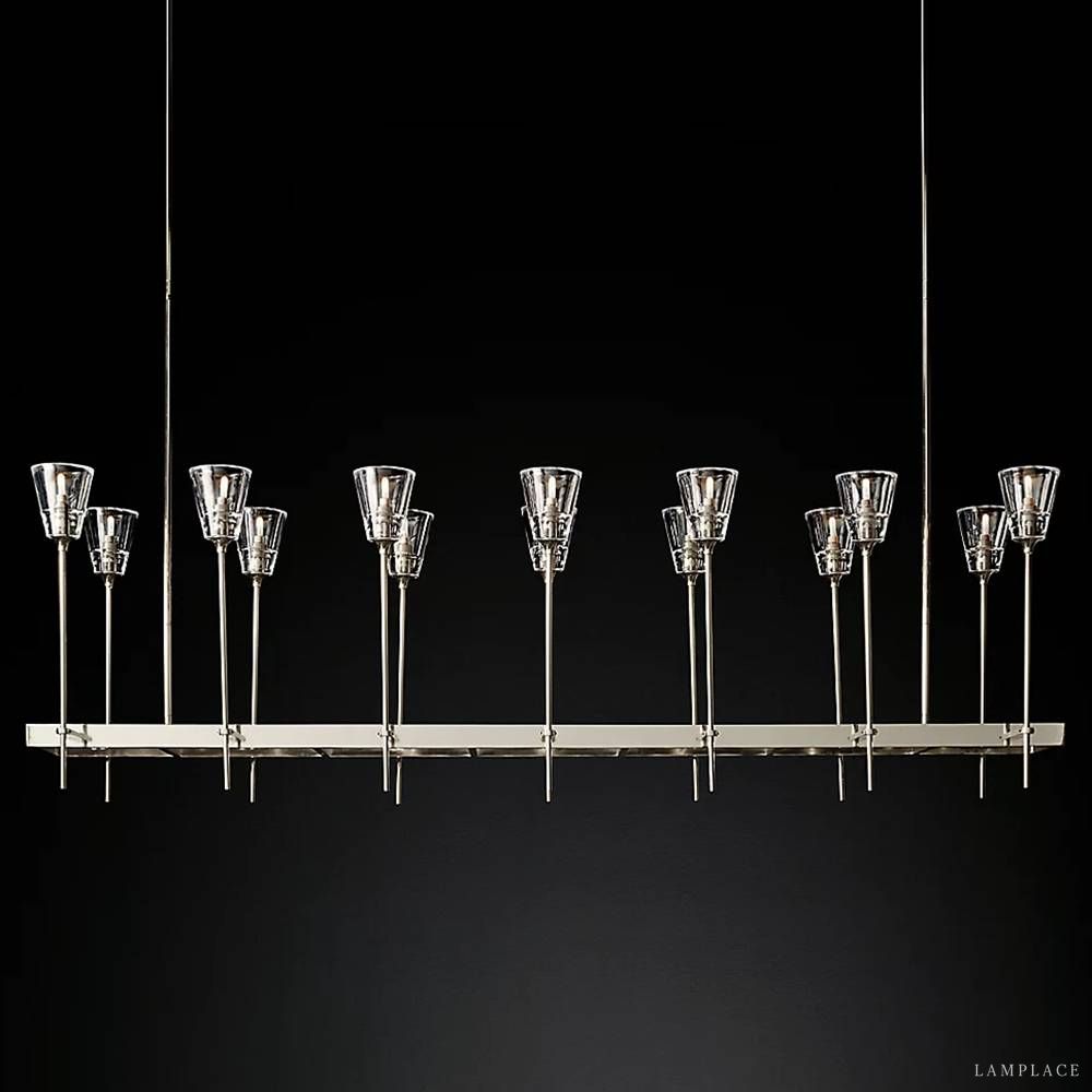 Torche Sculpted Glow Rectangular Chandelier 67"