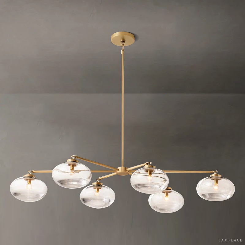Cabrette Float Glass Mobile Linear Chandelier 72"