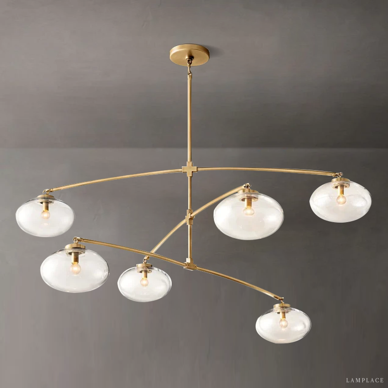 Cabrette Float Glass Mobile Round Chandelier 60"