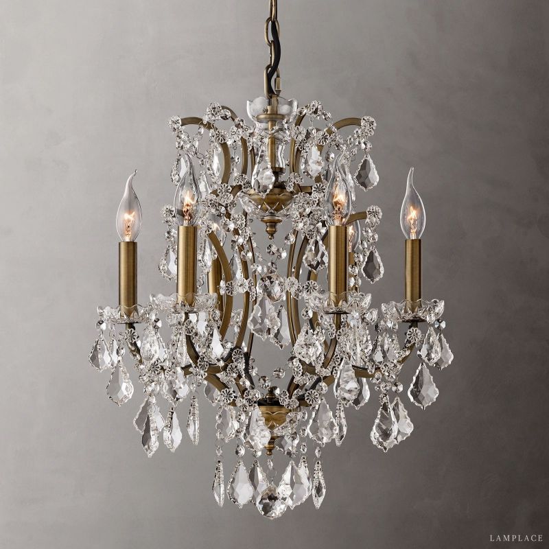 Rococo Vintage Crystal Round Chandelier 18"