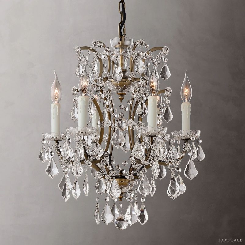 Rococo Vintage Crystal Round Chandelier 18"