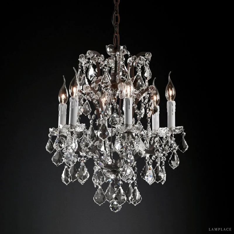 Rococo Vintage Crystal Round Chandelier 18"