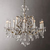 Rococo Vintage Crystal Round Chandelier 33"