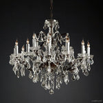 Rococo Vintage Crystal Round Chandelier 33"