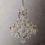 Rococo Vintage Crystal Round Chandelier 40"