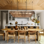 Ghiaccio Handcrafted Glass Oval Chandelier