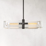 Savile Crystal Block Linear Chandelier 24"