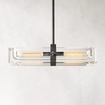 Savile Crystal Block Linear Chandelier 24"
