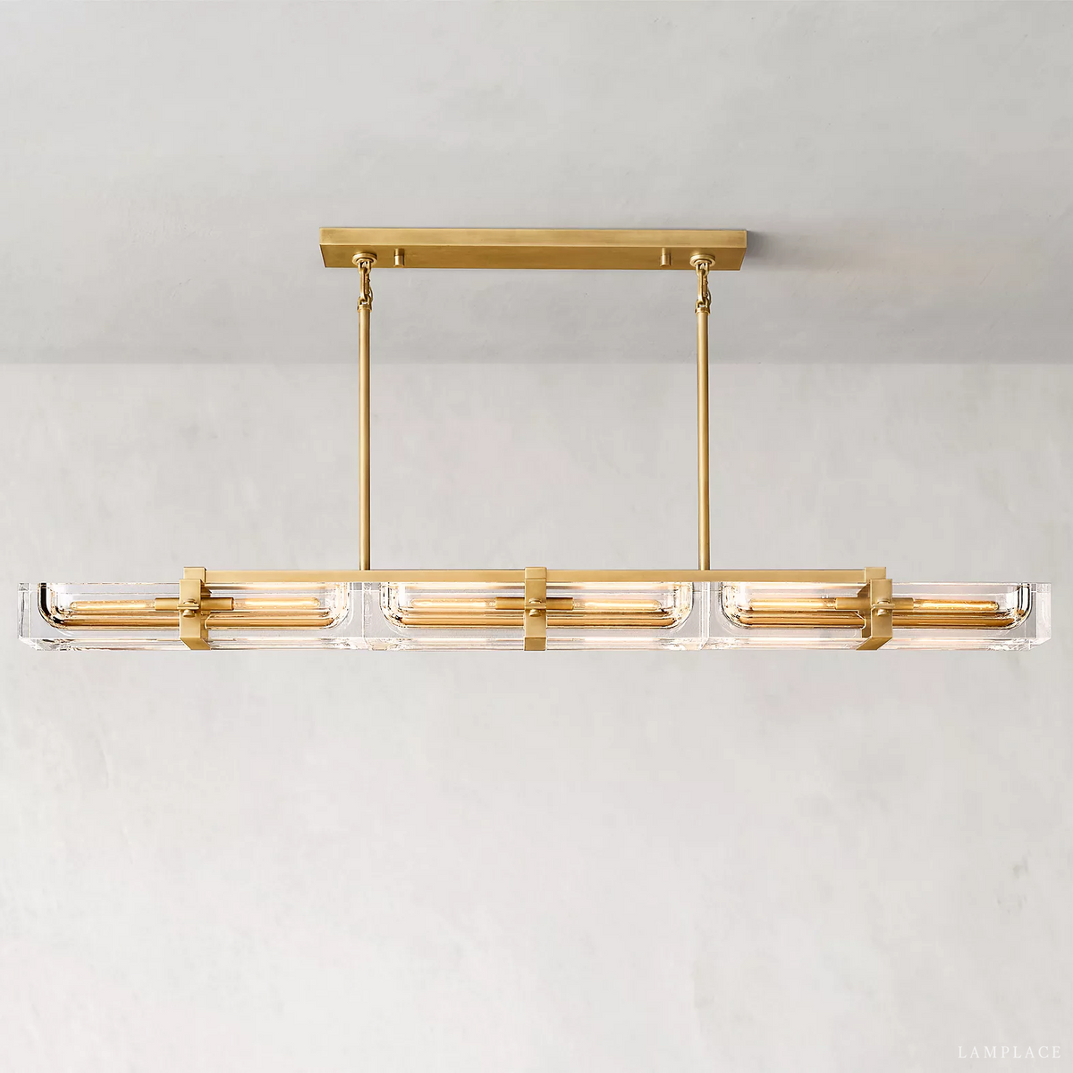 Savile Crystal Block Linear Chandelier 72"
