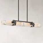 Savile Crystal Block Linear Chandelier 48"