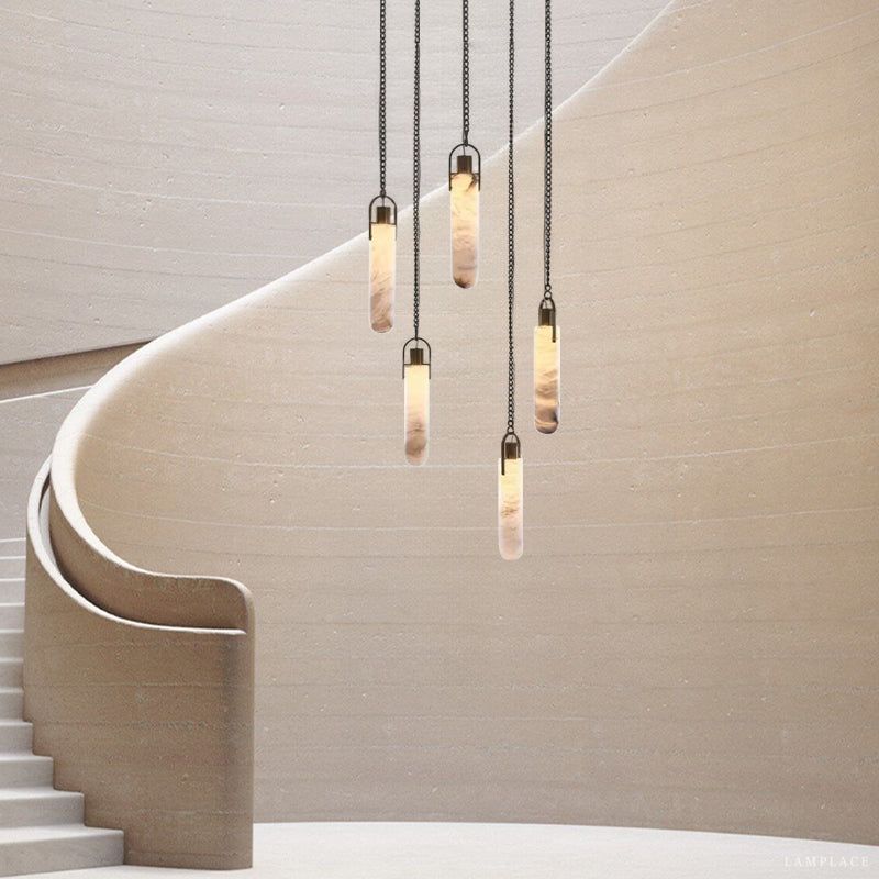 Alabaster Flint 5 Light Round Chandelier