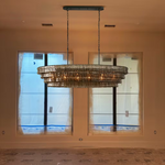 Ghiaccio Handcrafted Glass Oval Chandelier