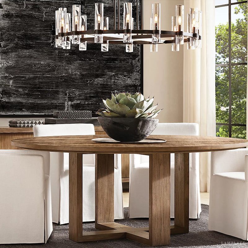Ravelle Clear Glass Round Chandelier 60"