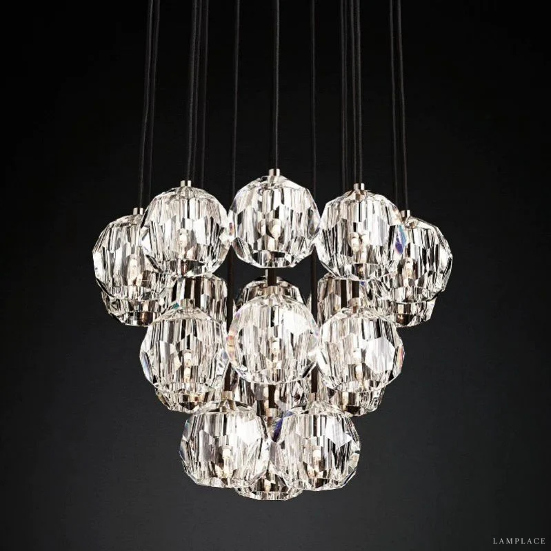 Boule De Radiant Crystal Cluster Chandelier 19"