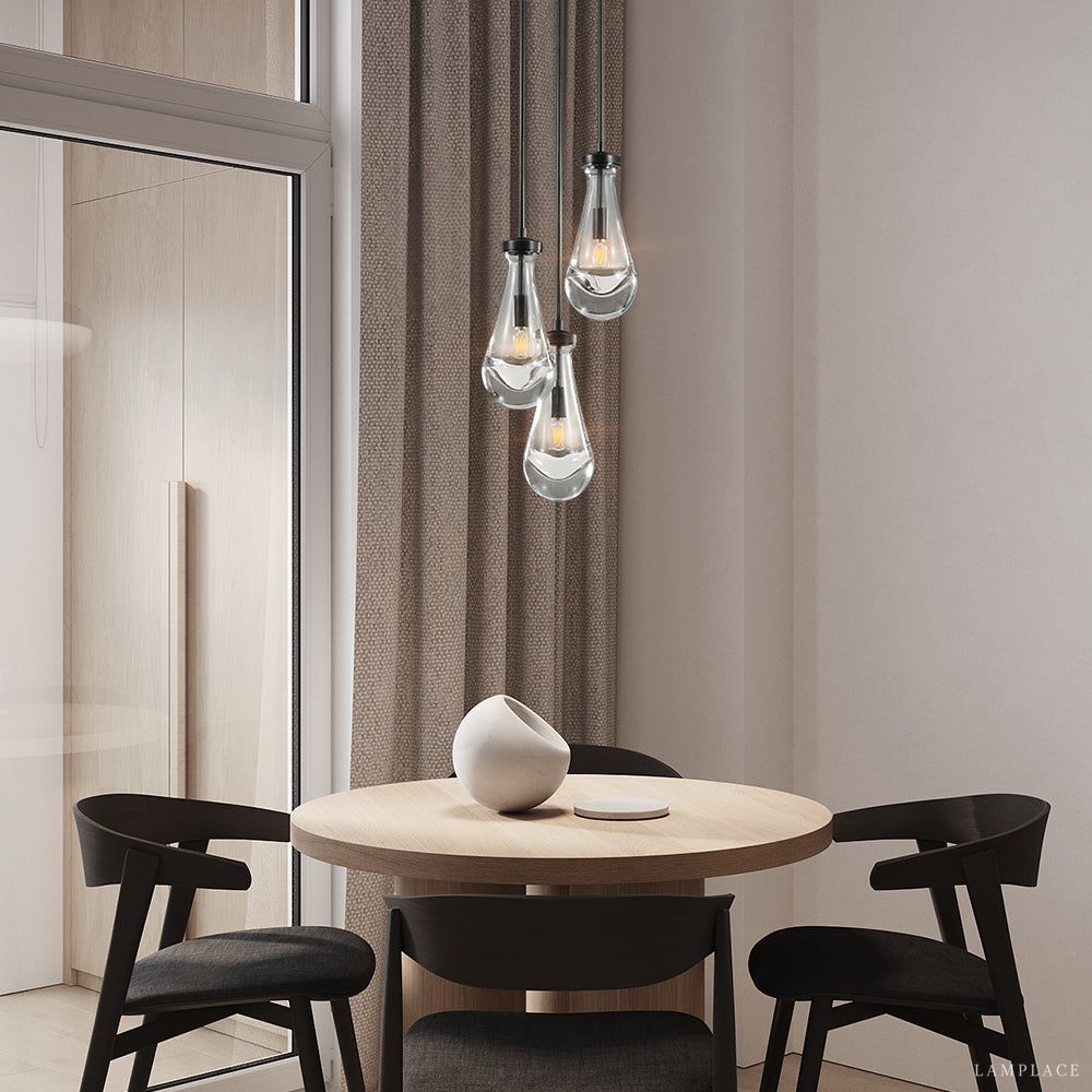 Rain Aura Glass Round Chandelier 8"