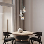 Rain Aura Glass Round Chandelier 8"