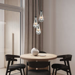 Rain Aura Glass Round Chandelier 8"