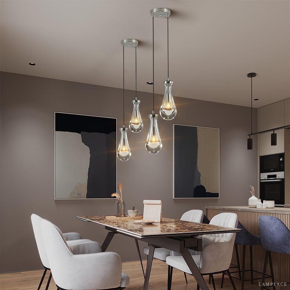 Rain Aura Glass Round Chandelier 5"