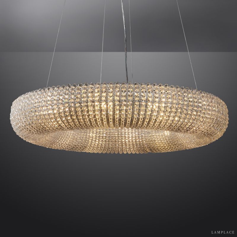Halo Stranded Crystal Round Chandelier 72"