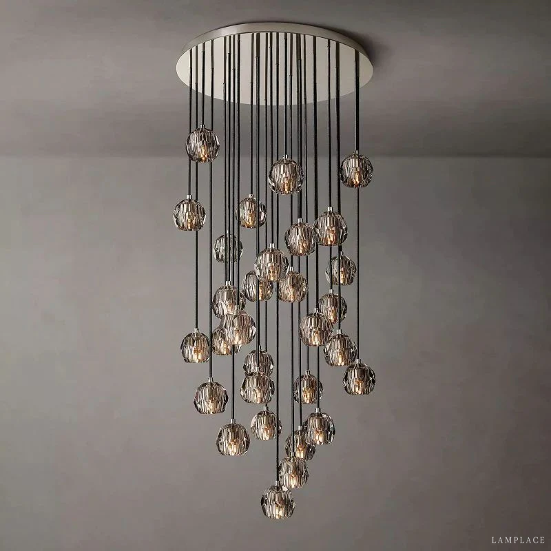 Boule De Radiant Crystal Cluster Chandelier 30"