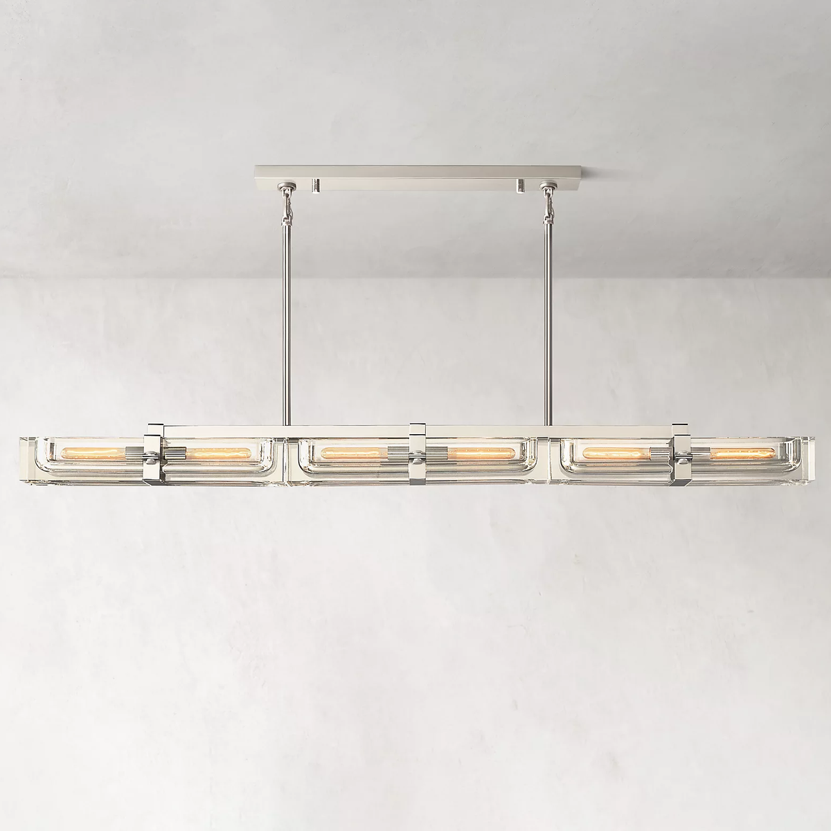 Savile Crystal Block Linear Chandelier 72"