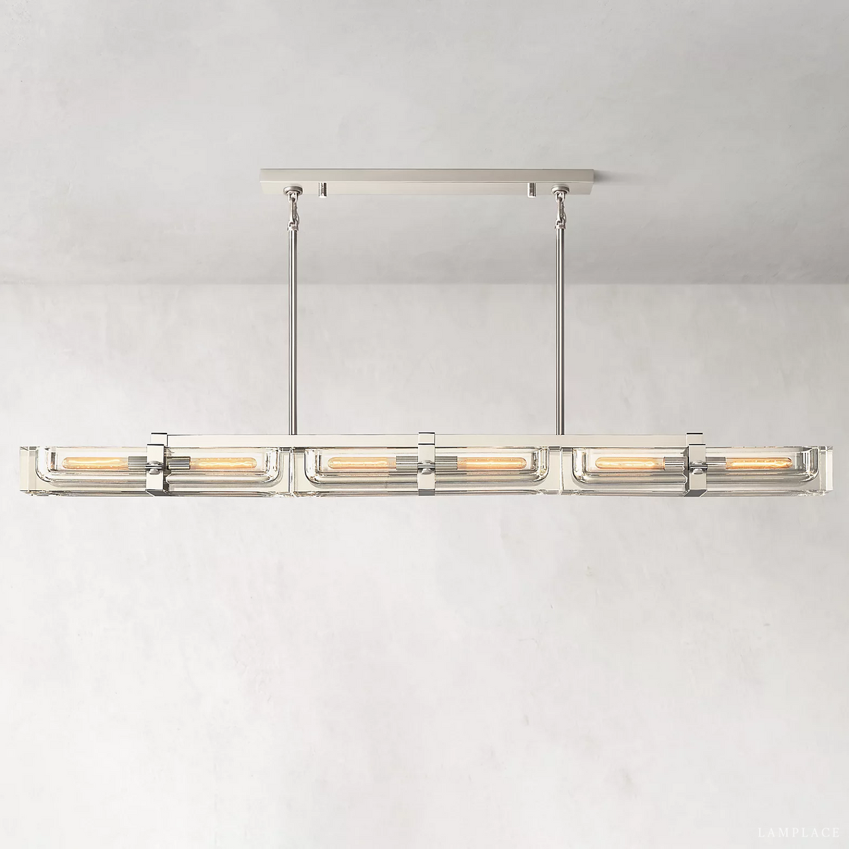 Savile Crystal Block Linear Chandelier 72"