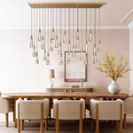 Soltaire Raindrop Glass Linear Chandelier