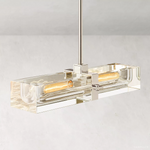 Savile Crystal Block Linear Chandelier 24"