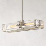 Savile Crystal Block Linear Chandelier 24"