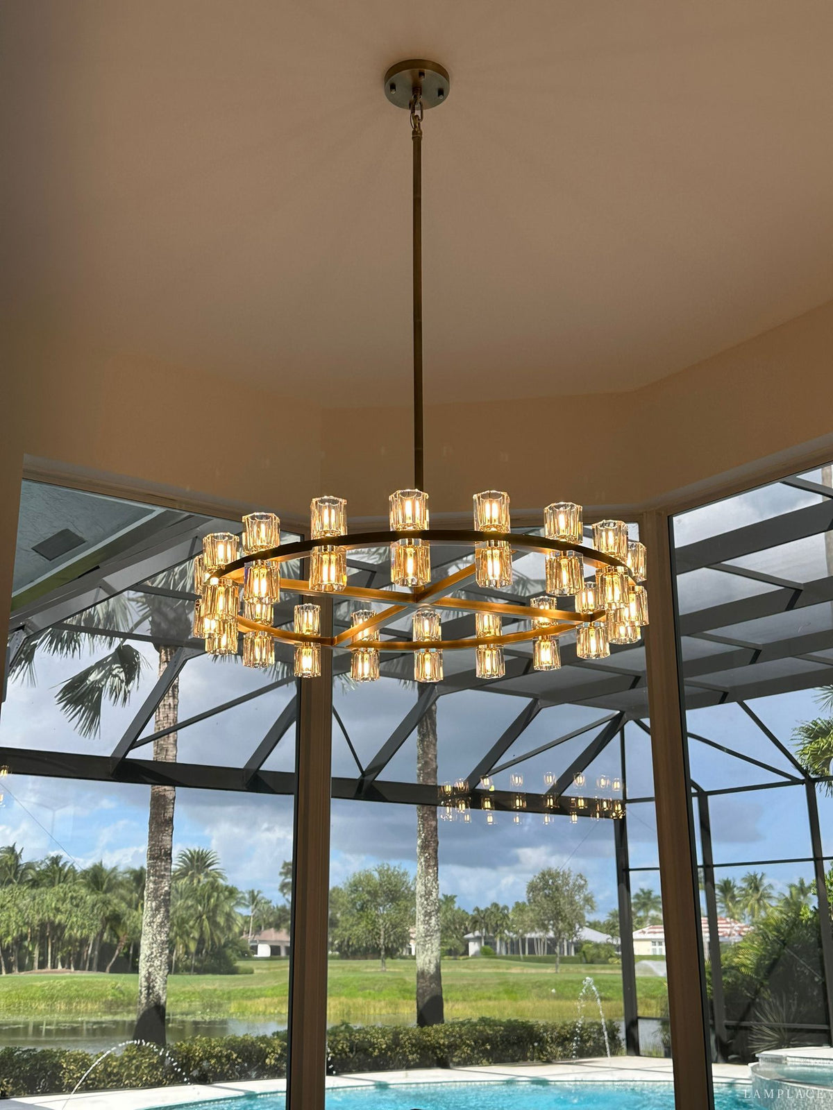 Arcachon Gear Crystal Round Chandelier 36"