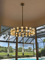 Arcachon Gear Crystal Round Chandelier 36"