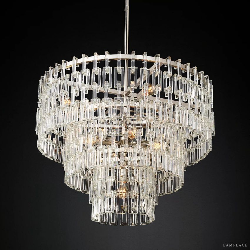 Marignan Modern Crystal Tiered Round Chandelier 36"