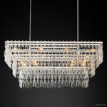 Marignan Modern Crystal Tiered Rectangle Chandelier 60"