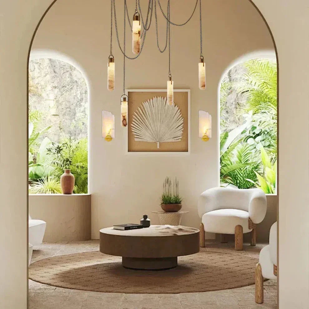 Alabaster Flint 3 Light Pendant Light