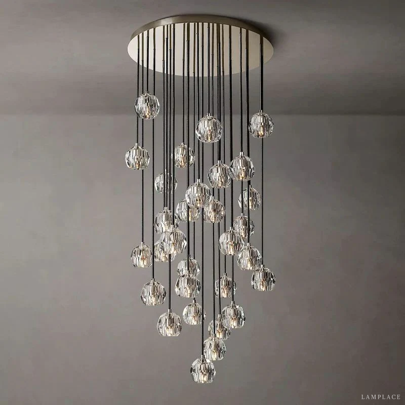 Boule De Radiant Crystal Cluster Chandelier 30"