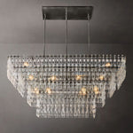 Marignan Modern Crystal Tiered Rectangle Chandelier 72"